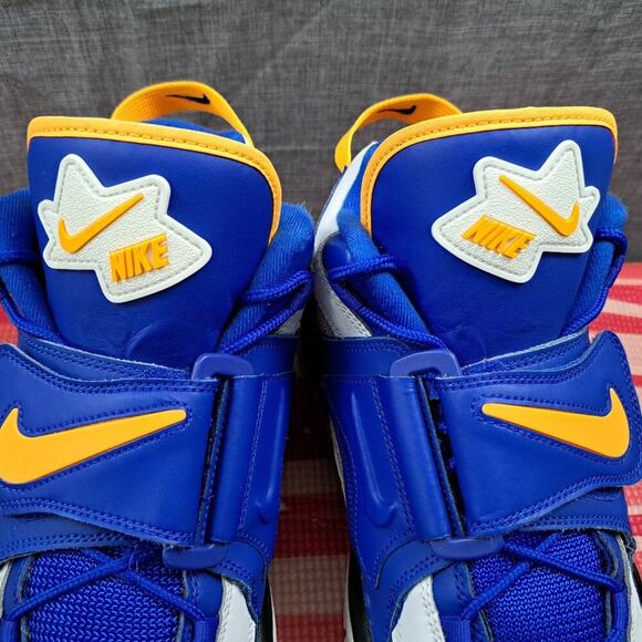 Nike Air Barrage Mens Shoe Size 13 AT7847-100 Mid Blue Orange White Sneaker - Picture 11 of 12